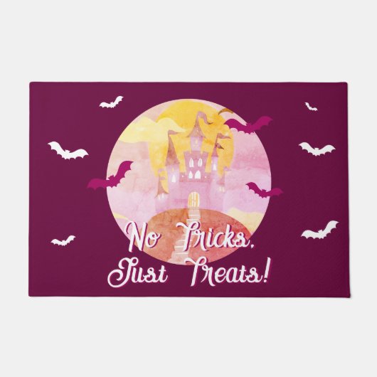 Keine Tricks nur Leckereien Spooky Castle Hallowee Fußmatte (Vorderseite)