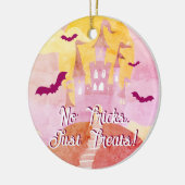 Keine Tricks nur Leckereien Spooky Castle Hallowee Keramik Ornament (Links)