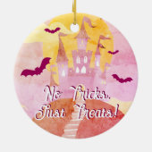 Keine Tricks nur Leckereien Spooky Castle Hallowee Keramik Ornament (Hinten)