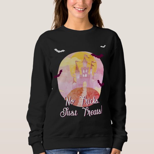 Keine Tricks nur Leckereien Spooky Castle Hallowee Sweatshirt (Vorderseite)