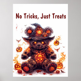 Keine Tricks, nur Leckereien. Teddy-Bär. Halloween Poster