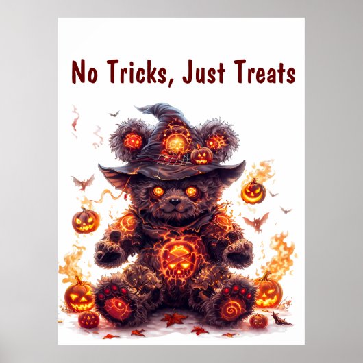 Keine Tricks, nur Leckereien. Teddy-Bär. Halloween Poster (Vorne)