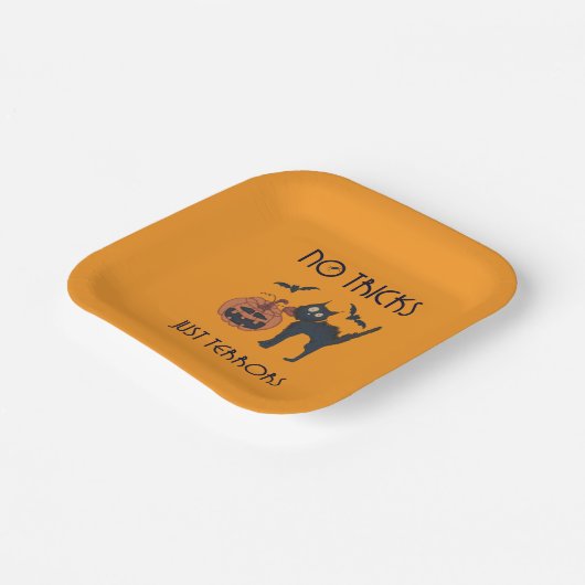 Keine Tricks, nur Schrecken Pappteller (Gewinkelt)