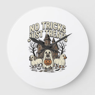 Keine Tricks, nur Süßigkeiten Halloween Dachshund  Große Wanduhr