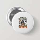 Keine Tricks, nur Süßigkeiten Halloween-Hund-Geist Button (Vorne & Hinten)
