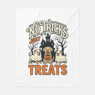 Keine Tricks, nur Süßigkeiten Halloween Hund Geist Fleecedecke