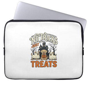 Keine Tricks, nur Süßigkeiten Halloween-Hund-Geist Laptopschutzhülle