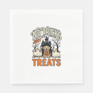 Keine Tricks, nur Süßigkeiten Halloween Hund Geist Serviette