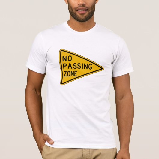 Keine überschreitene Zone, handeln Warnzeichen, T-Shirt (Vorderseite)