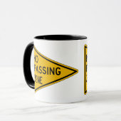 Keine überschreitene Zone, handeln Warnzeichen, Tasse (Vorderseite Links)