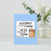 Keine Unterhaltung so billig wie Lesen Postkarte (Stehend Vorderseite)