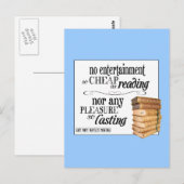 Keine Unterhaltung so billig wie Lesen Postkarte (Vorne/Hinten)