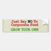 Keine Unternehmensnahrung Autoaufkleber (Vorne)