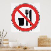 Keine Unterschrift für Lebensmittel und Getränke Poster (Küche)