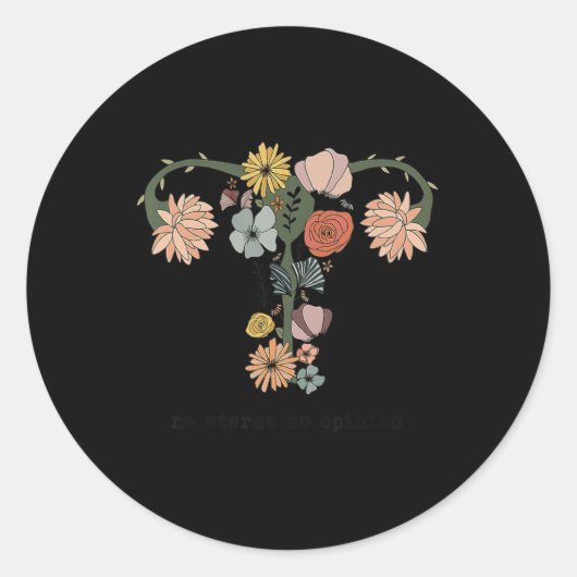 Keine Uterus Keine Meinung Feminist Pro Choice Wom Runder Aufkleber (Vorderseite)