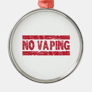 Keine Vaping Red Ink Briefmarke Ornament Aus Metall