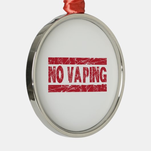 Keine Vaping Red Ink Briefmarke Ornament Aus Metall (Rechts)