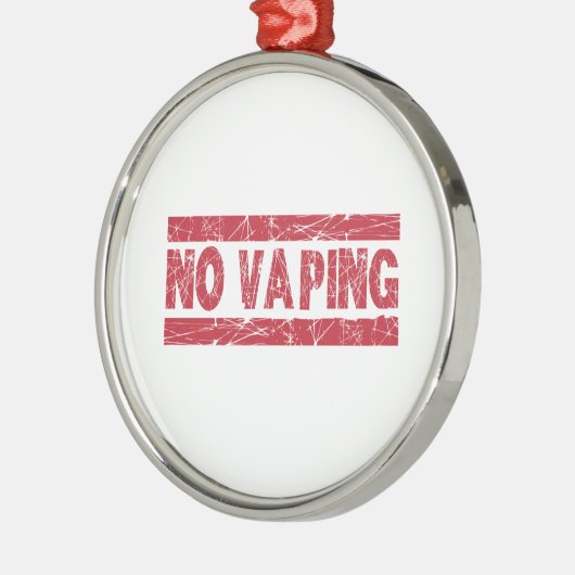 Keine Vaping Red Ink Briefmarke Ornament Aus Metall (Links)