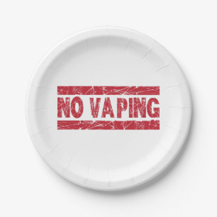 Keine Vaping Red Ink Briefmarke Pappteller