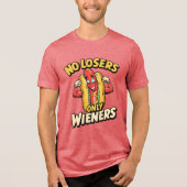 Keine Verlierer nur Dackeln Funny Hotdog Puff Tri-Blend Shirt (Vorderseite)