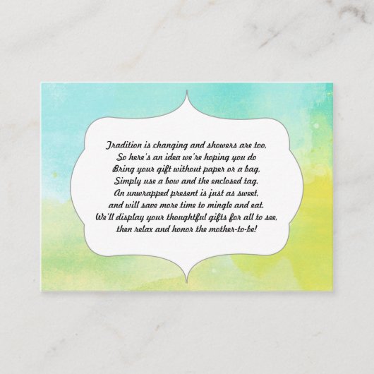 Keine Verpackung Einsteckkarte Farbe Blau grün Begleitkarte (Vorderseite)