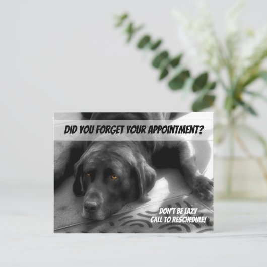Keine verpasste Terminkarte Postkarte (Stehend Vorderseite)