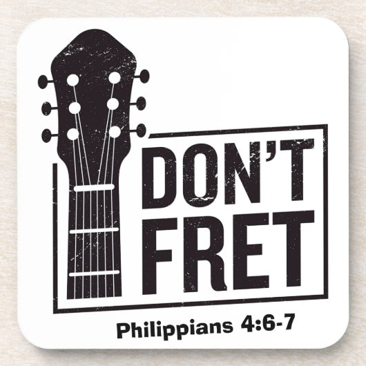 Keine verrückte Gitarre (Philippinen 4:6-7) Getränkeuntersetzer (Vorderseite)