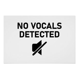 Keine Vocals erkannt Minimales Audio-Design Poster