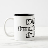 "Keine Waffe gebildet.." Christlich Zweifarbige Tasse (Links)