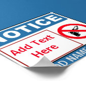 Keine Waffen auf Berechtigungen, Text hinzufügen,  Poster (Ecke)