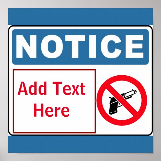 Keine Waffen auf Berechtigungen, Text hinzufügen, Poster (Vorne)