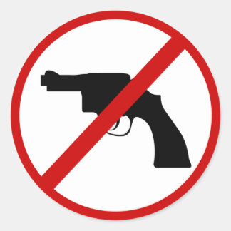 Keine Waffen Runder Aufkleber