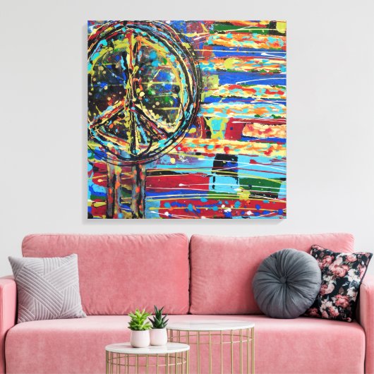 Keine weiteren Kriege 24 x 24 Canvas Print Leinwanddruck (Insitu (Wohnzimmer))