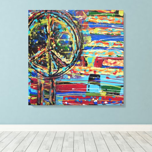 Keine weiteren Kriege 24 x 24 Canvas Print Leinwanddruck (Insitu (Holzboden))