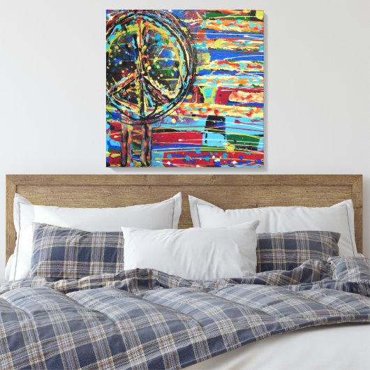 Keine weiteren Kriege 24 x 24 Canvas Print Leinwanddruck (Insitu (Schlafzimmer))