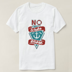 Keine-Welle-Zone-Nautischer Anker und Rettungsring T-Shirt