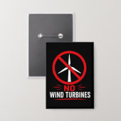 Keine Windkraftanlagen ländlicher Protest Button (Vorderseite/Rückseite)