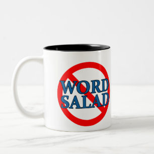 Keine Word-Salat-Tasse Zweifarbige Tasse
