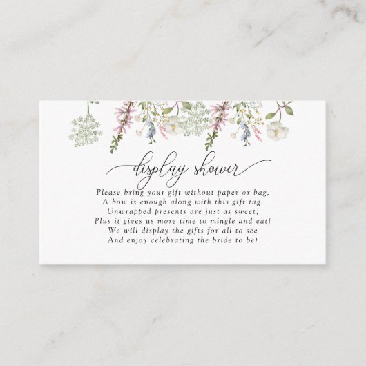 Keine Wrap-Display-Dusche | Chic Wildblume Begleitkarte (Vorderseite)