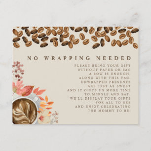 Keine Wrapping erforderlich Fall Kaffee Baby Dusch Begleitkarte