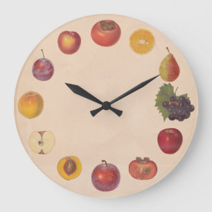 Keine Zahl-Vintage Frucht-Wand-Uhr Große Wanduhr