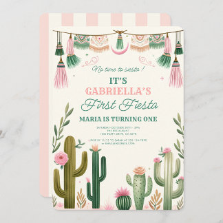 Keine Zeit für Siesta erste Fiesta Girl Geburtstag Einladung