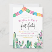 Keine Zeit für Siesta erste Fiesta Niedliche Mädch Einladung (Vorderseite)