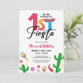 Keine Zeit für Siesta Niedliche erste Fiesta Gebur Einladung (Stehend Vorderseite)