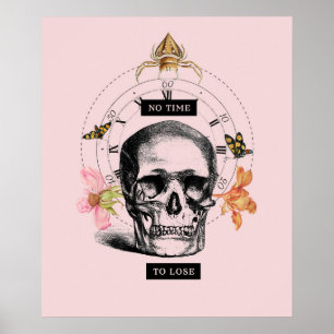 Keine Zeit Zu Verlieren Schädel Collage Poster