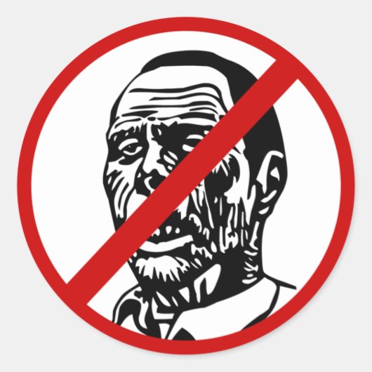 Keine Zombies Runder Aufkleber (Vorderseite)