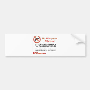 KEINE ZUGELASSENEN WAFFEN AUTOAUFKLEBER