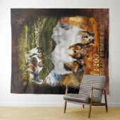 Keine Zuhause mit/ohne Colliese, Schafherde, Lands Wandteppich (Beispiel (Horizontal))