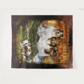 Keine Zuhause mit/ohne Colliese, Schafherde, Lands Wandteppich (Vorderseite (Horizontal))