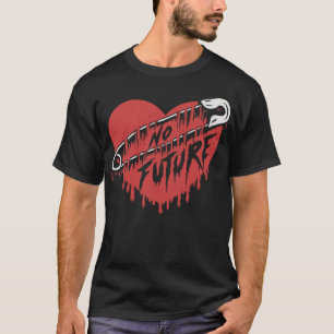 Keine Zukunft Sicherheitsnadel Herz Punk Rock Grun T-Shirt